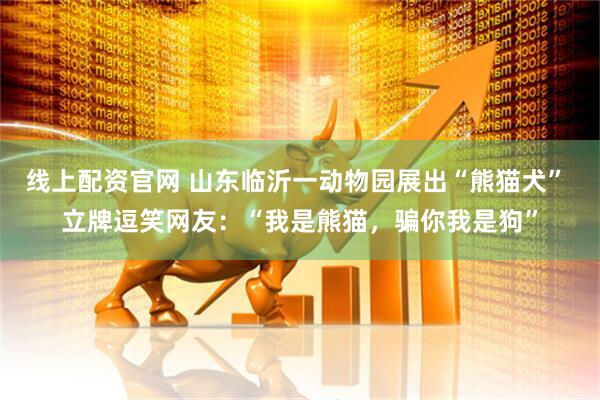 线上配资官网 山东临沂一动物园展出“熊猫犬” 立牌逗笑网友：“我是熊猫，骗你我是狗”