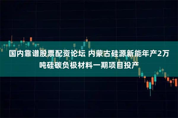 国内靠谱股票配资论坛 内蒙古硅源新能年产2万吨硅碳负极材料一期项目投产